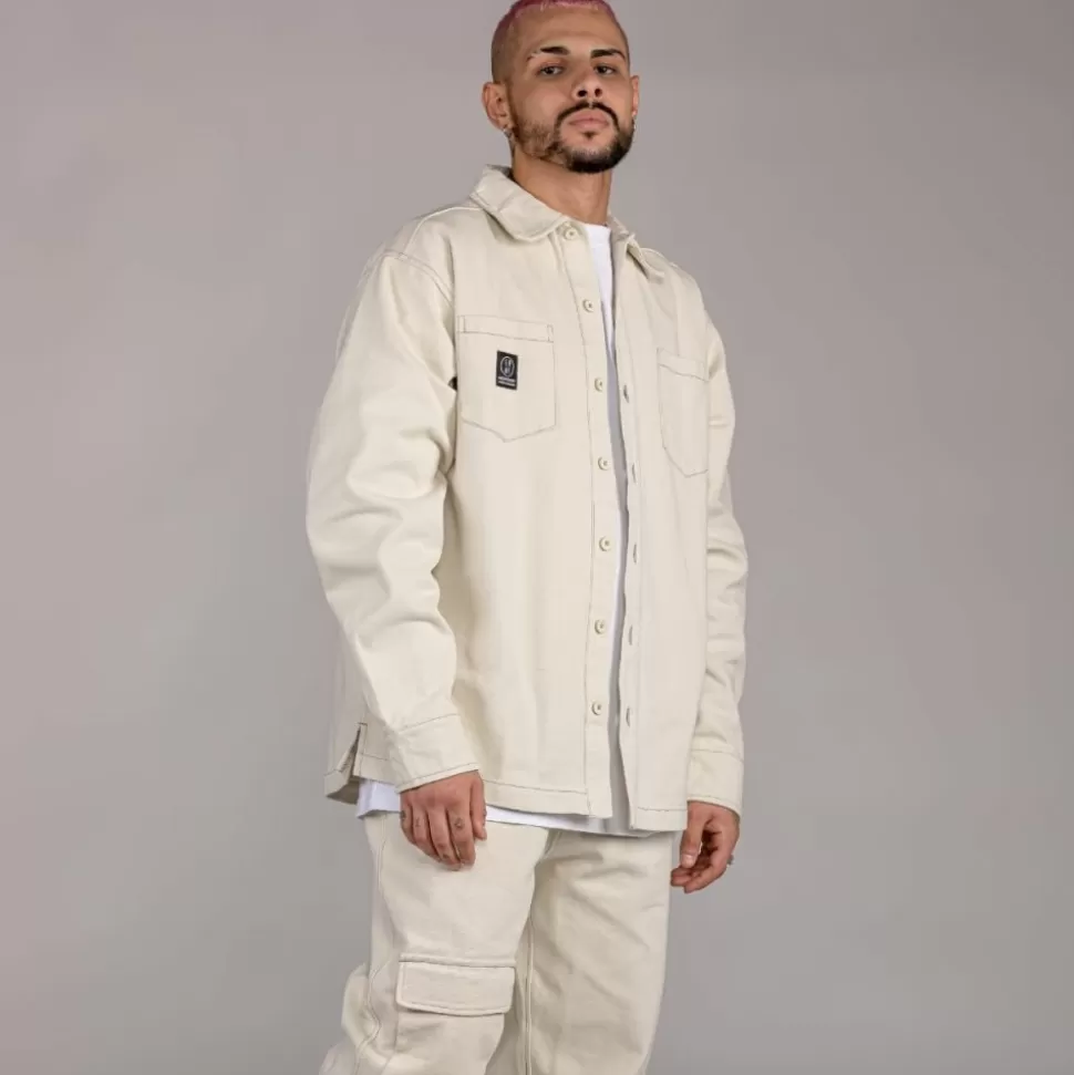 Shirts*Grimey "Snow Fox" Canvas Long Sleeve Shirt - White - Winter 22