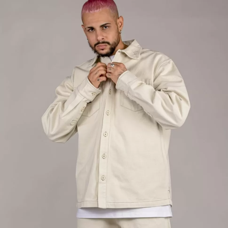 Shirts*Grimey "Snow Fox" Canvas Long Sleeve Shirt - White - Winter 22