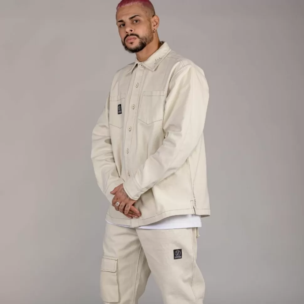 Shirts*Grimey "Snow Fox" Canvas Long Sleeve Shirt - White - Winter 22
