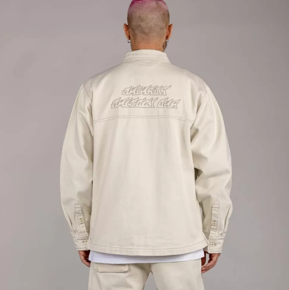 Shirts*Grimey "Snow Fox" Canvas Long Sleeve Shirt - White - Winter 22
