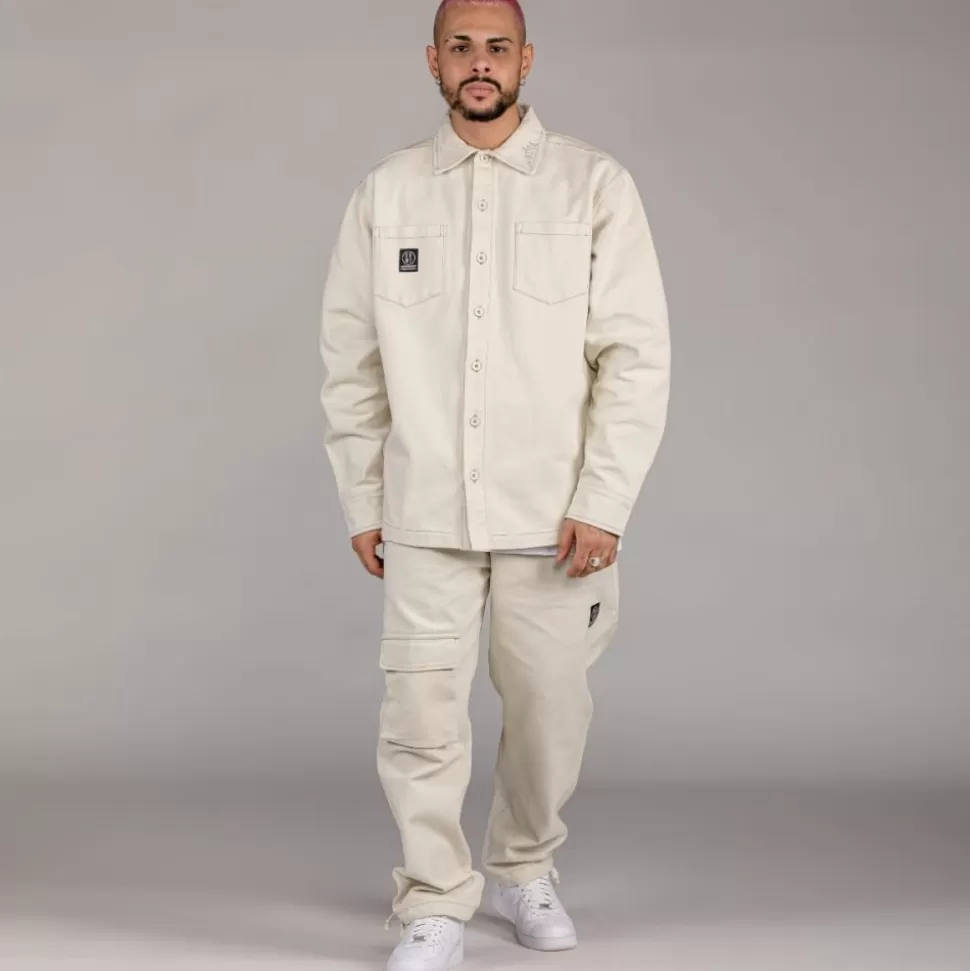 Shirts*Grimey "Snow Fox" Canvas Long Sleeve Shirt - White - Winter 22