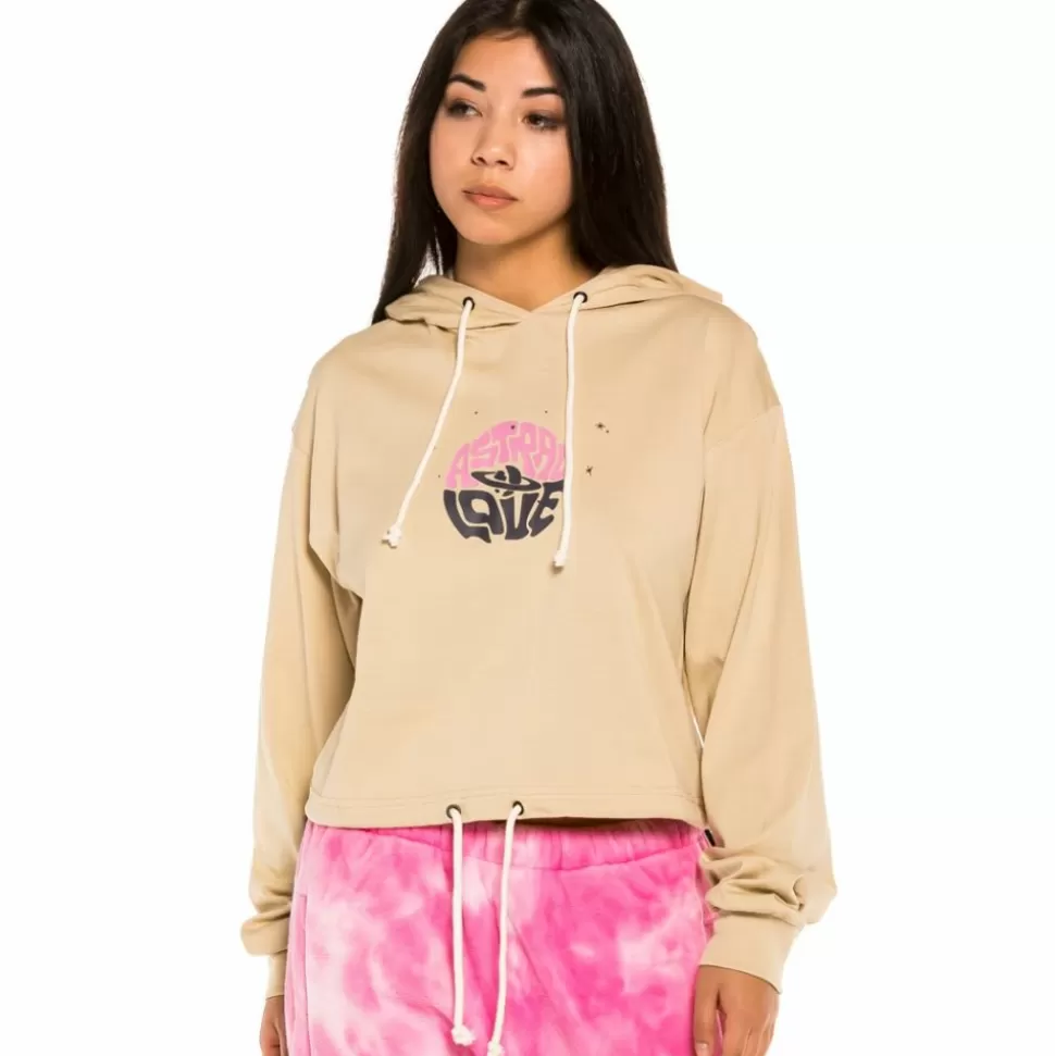 Tees & Tops*Grimey "Space Lady" Long Sleeve Hodded Shirt - Sand - Winter 21