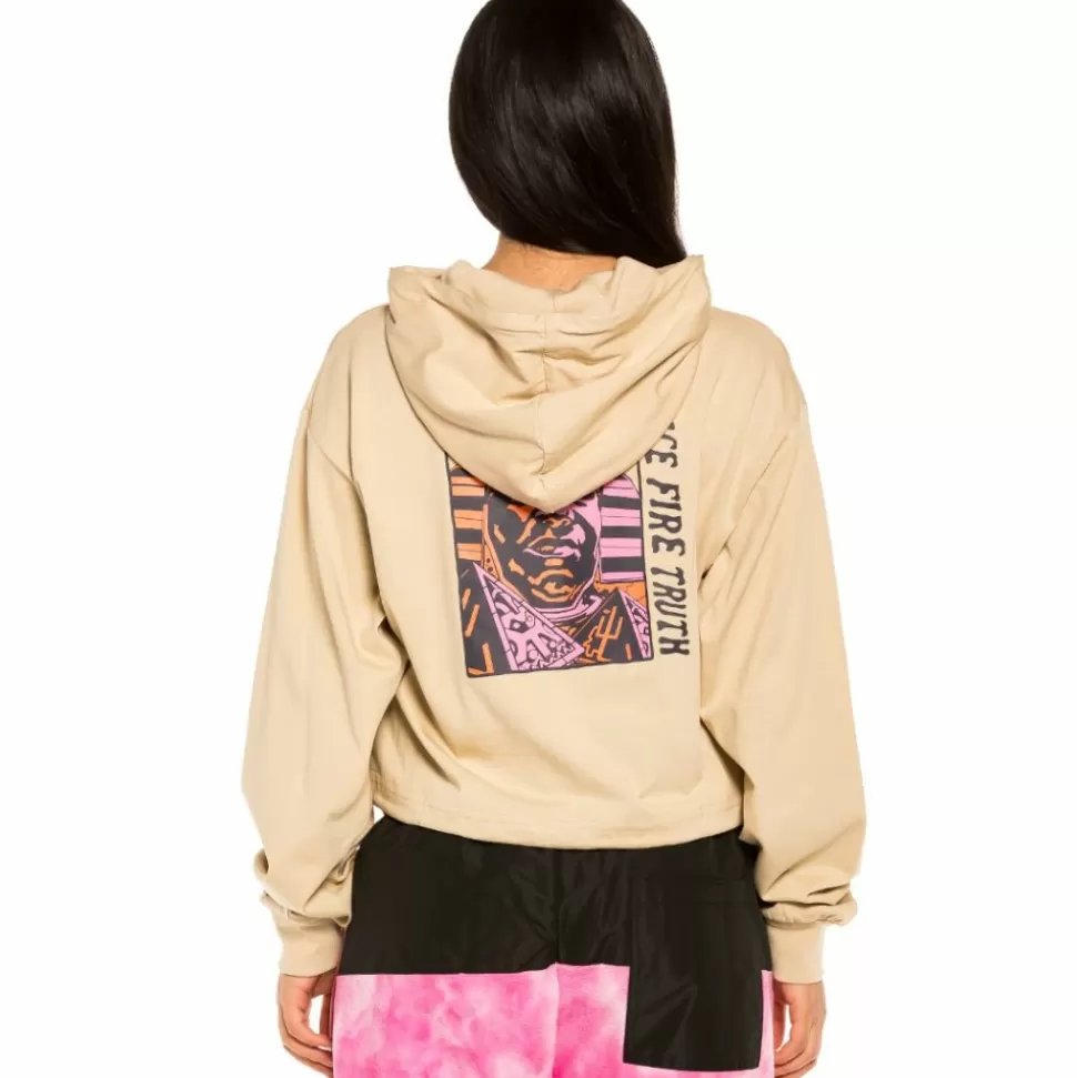 Tees & Tops*Grimey "Space Lady" Long Sleeve Hodded Shirt - Sand - Winter 21