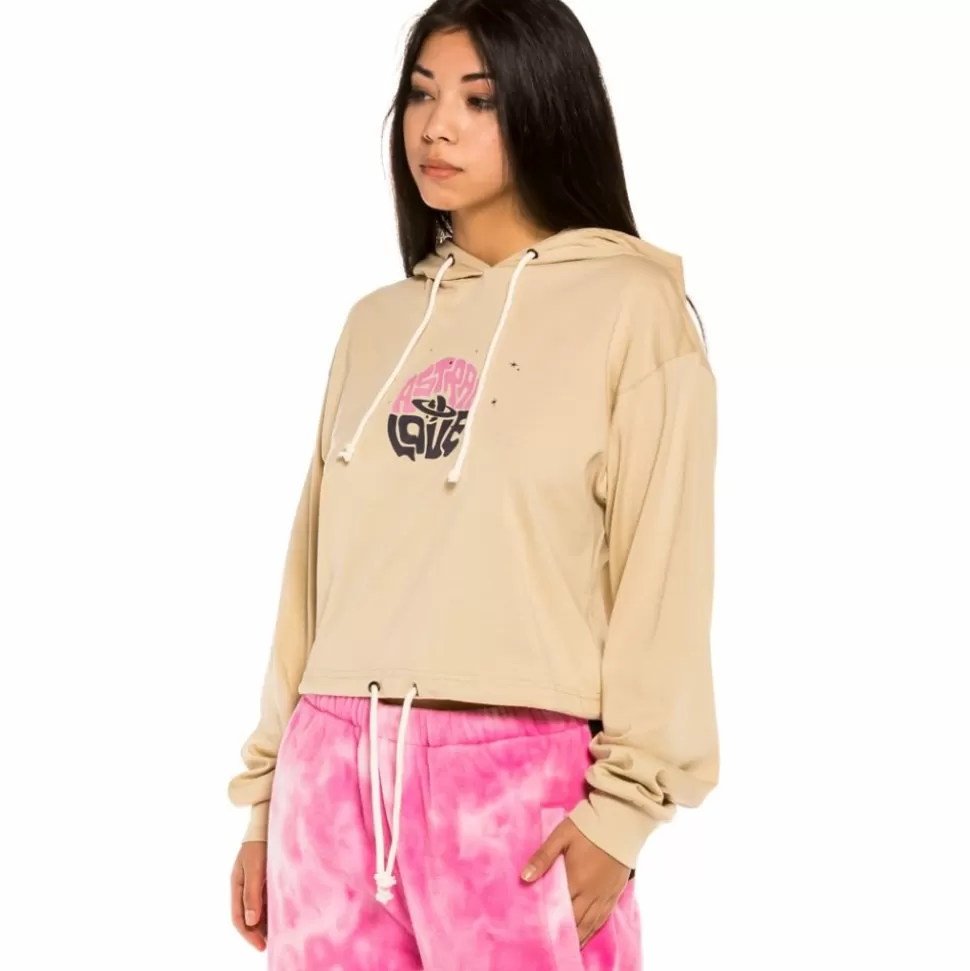 Tees & Tops*Grimey "Space Lady" Long Sleeve Hodded Shirt - Sand - Winter 21