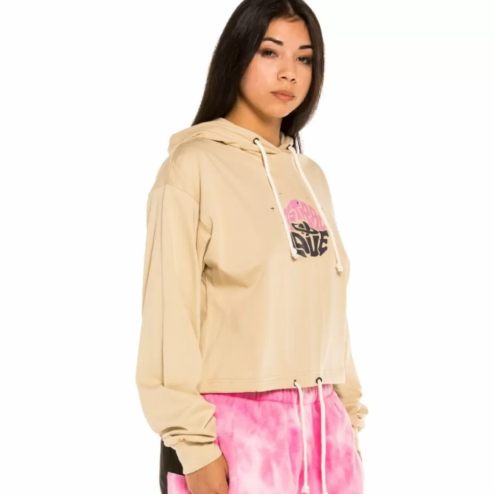 Tees & Tops*Grimey "Space Lady" Long Sleeve Hodded Shirt - Sand - Winter 21