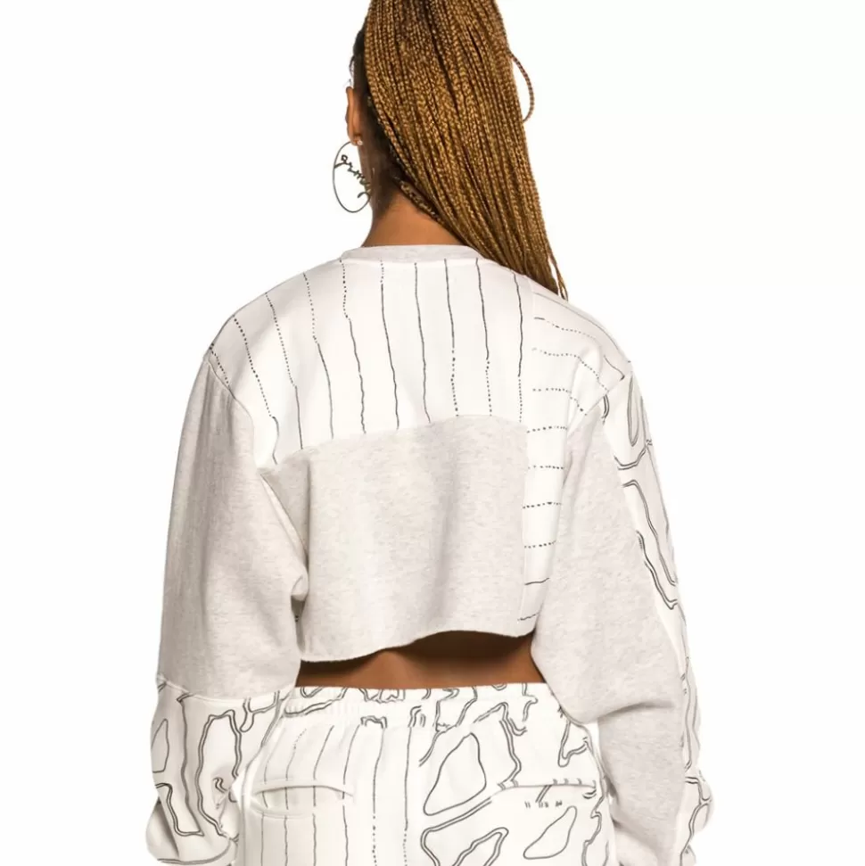 Sweatshirts*Grimey Strange Fruit All Over Print Crop Crewneck Spring 21 White