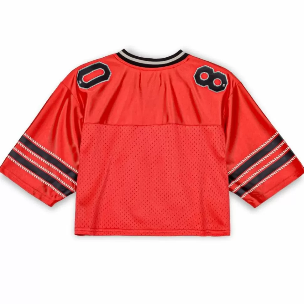 Tees & Tops*Grimey The Clout Mesh Crop Girl Football Jersey - Red - Spring 23