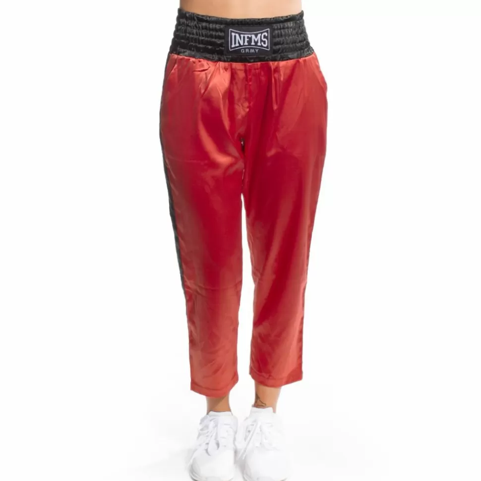 Pants & Leggins*Grimey The Gatekeeper Girl Satin Pant Fw17 Red Brick