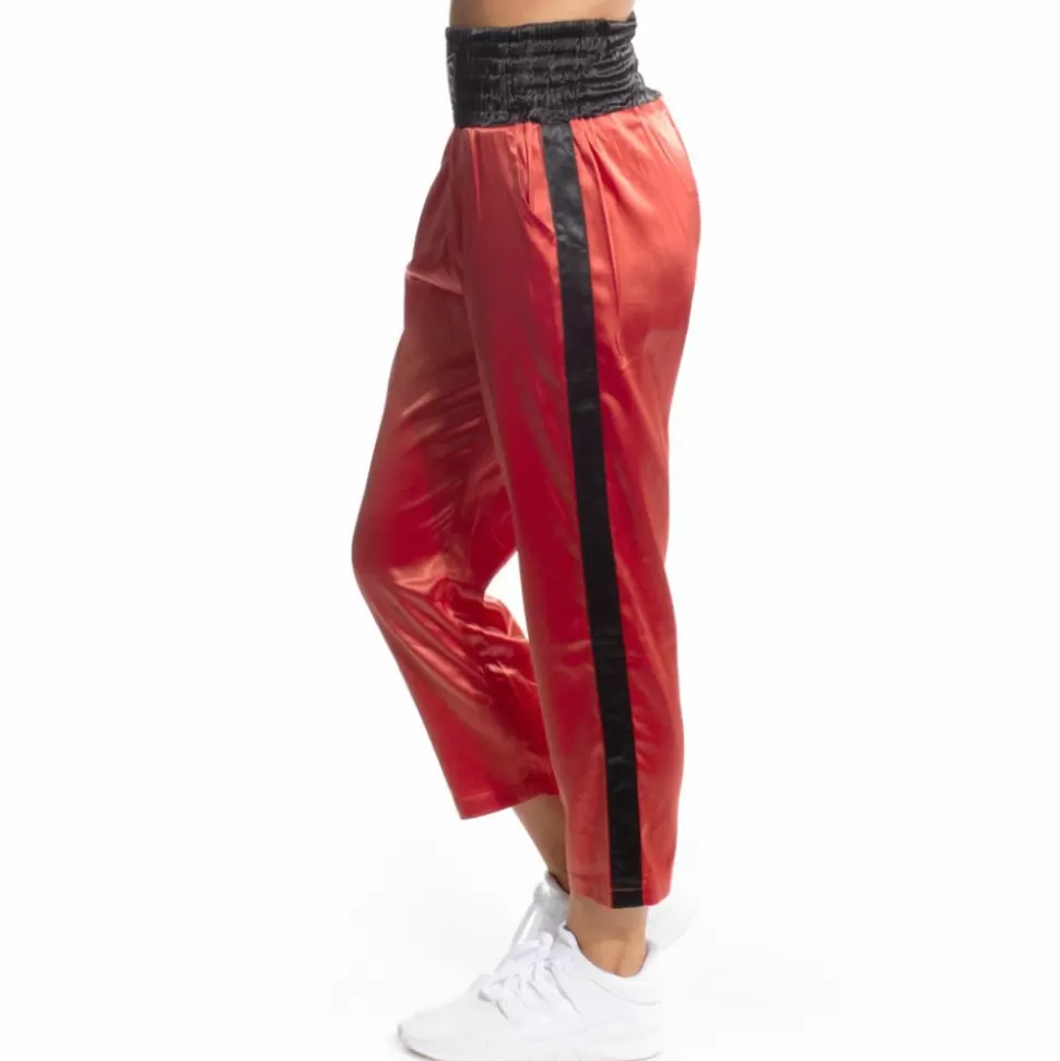 Pants & Leggins*Grimey The Gatekeeper Girl Satin Pant Fw17 Red Brick