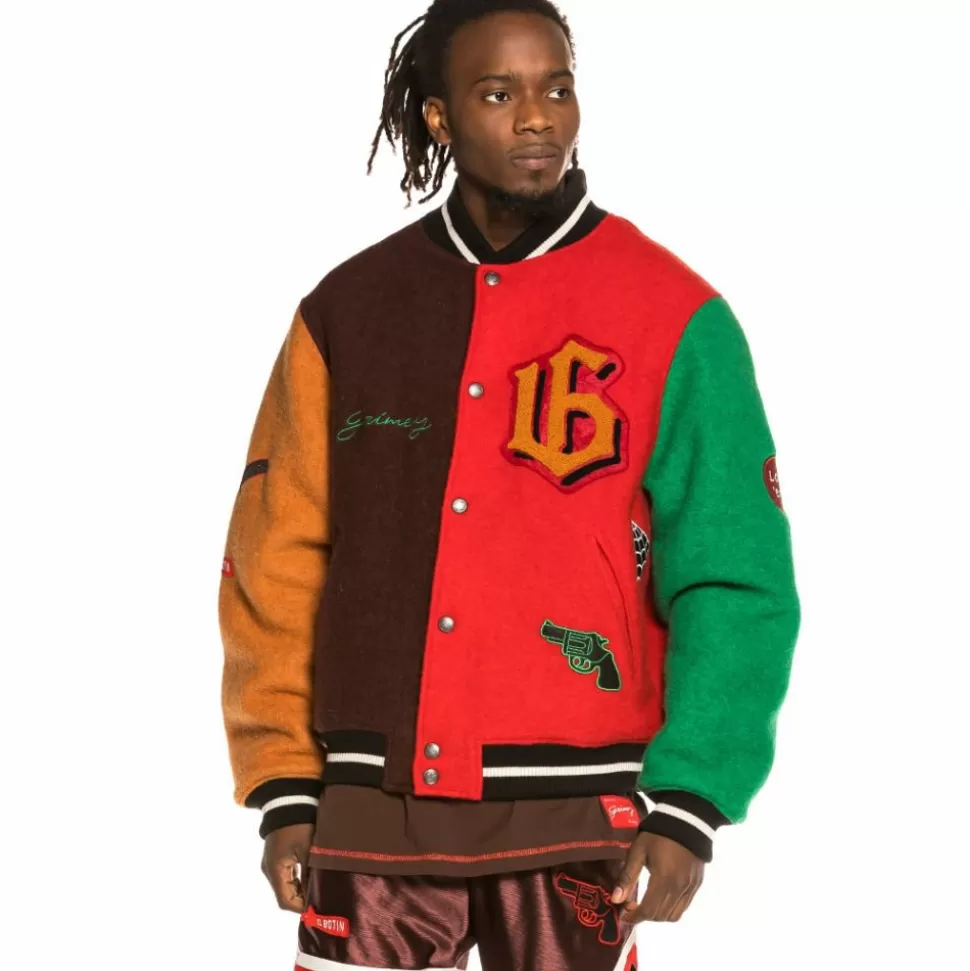 Jackets*Grimey "The Loot" Wool Baseball Jacket Multicolor - Spring 21