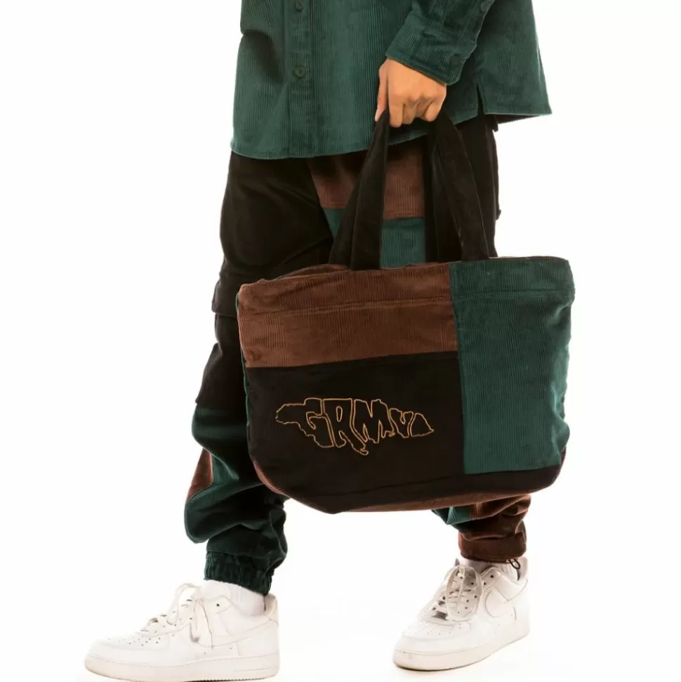 Backpacks*Grimey "Tote" Aged Rum Corduroy Bag - Winter 21 - Green