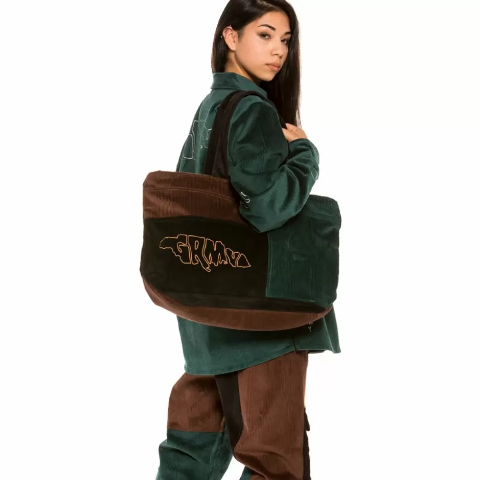 Backpacks*Grimey "Tote" Aged Rum Corduroy Bag - Winter 21 - Green