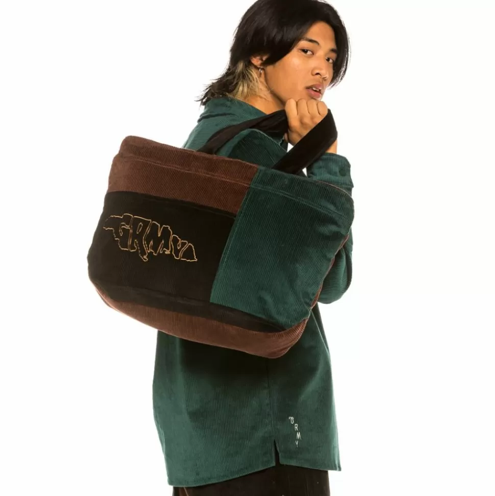 Backpacks*Grimey "Tote" Aged Rum Corduroy Bag - Winter 21 - Green