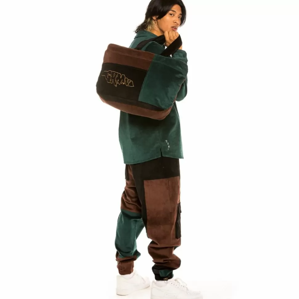 Backpacks*Grimey "Tote" Aged Rum Corduroy Bag - Winter 21 - Green