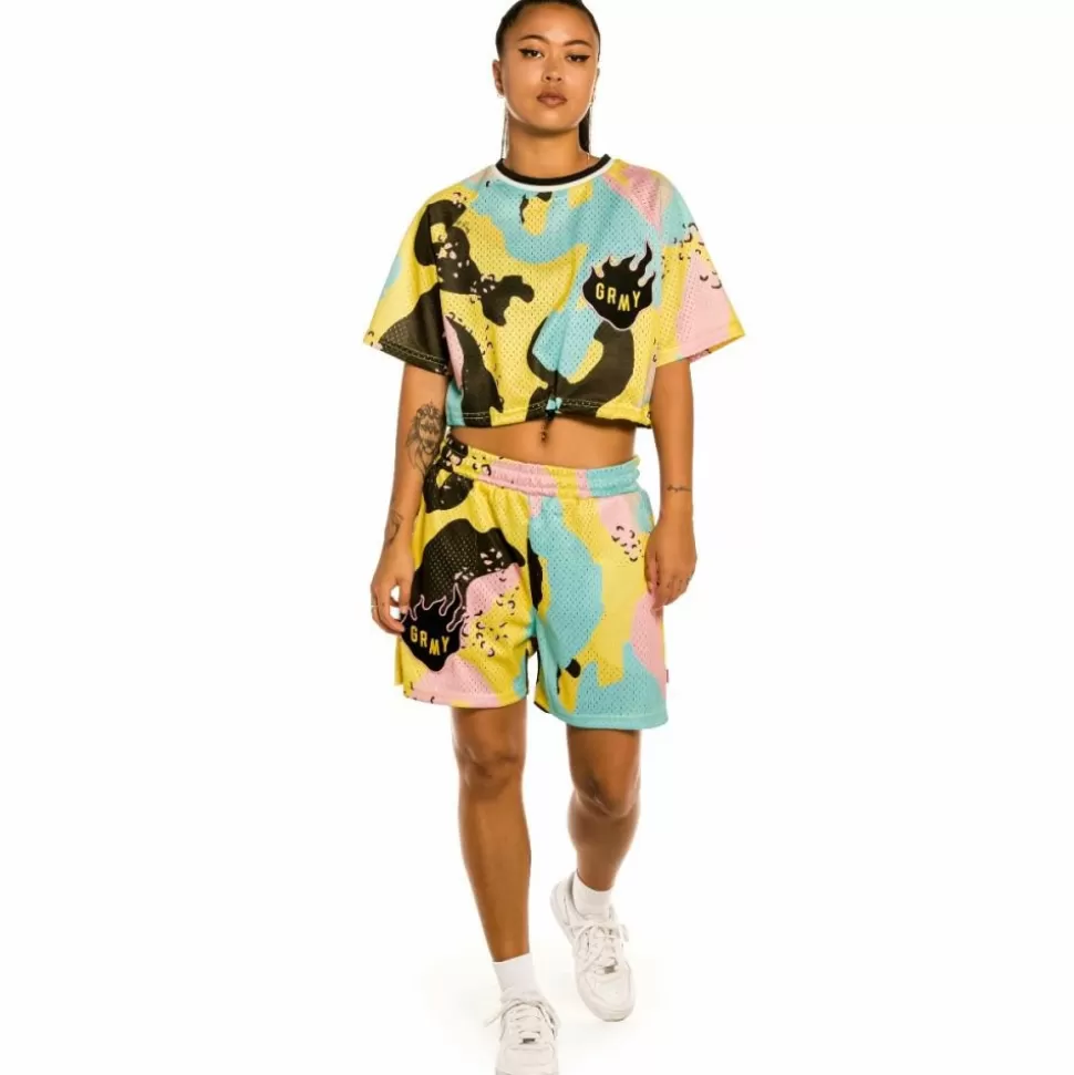 Pants & Leggins*Grimey "Trespass All Over Print" Girl Mesh Short - Camo - Summer 22
