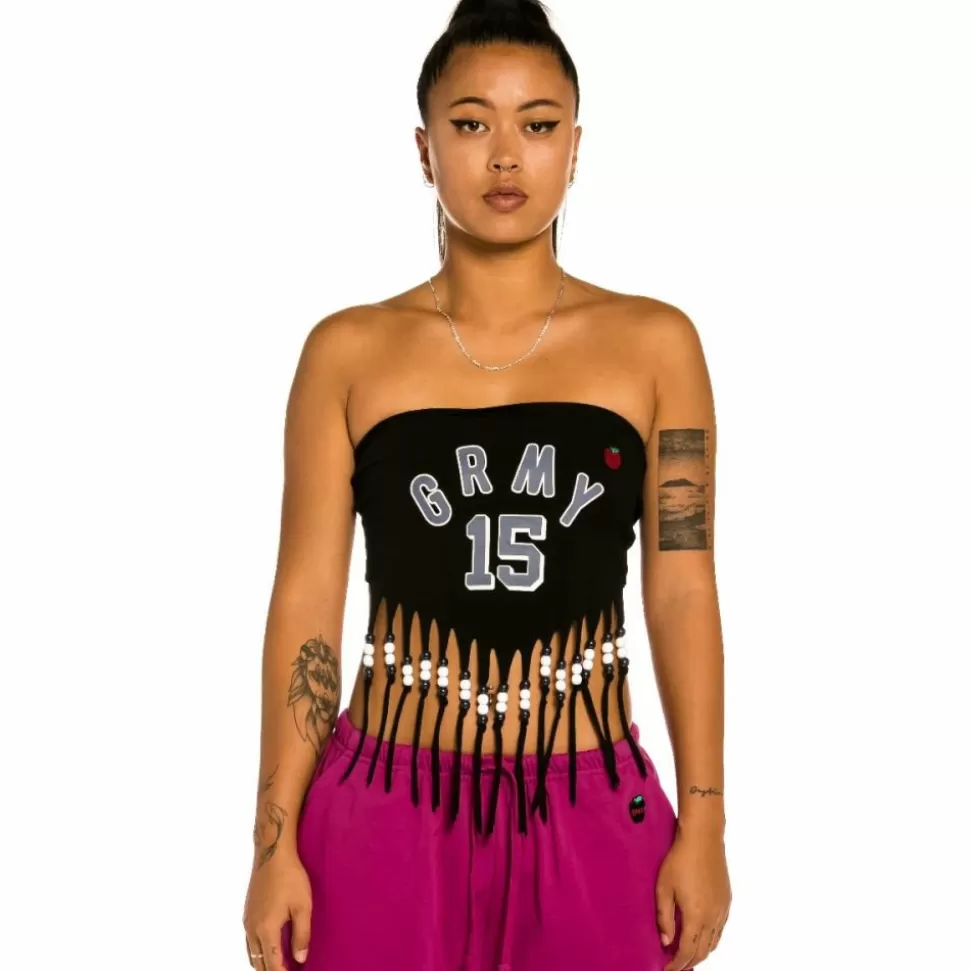 Tees & Tops*Grimey "Trespass" Girl Sleeveless Top - Black - Summer 22