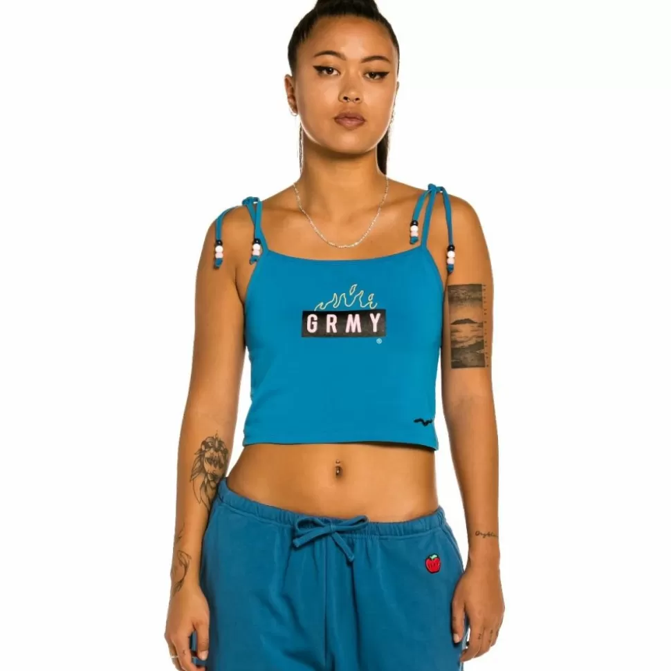 Tees & Tops*Grimey "Trespass" Girl Top - Blue - Summer 22