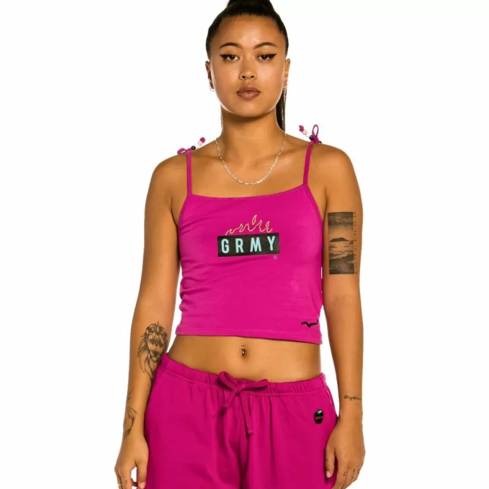 Tees & Tops*Grimey "Trespass" Girl Top - Fucshia - Summer 22