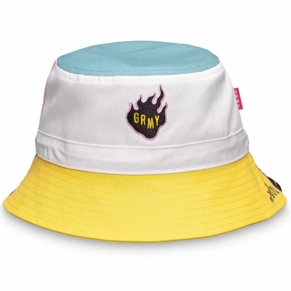 Head Wear*Grimey "Trespass Multicolor" Bucket - White - Summer 22