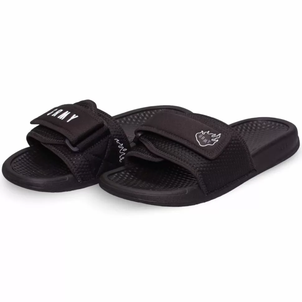 Misc*Grimey "Trespass" Slides - Black - Summer 22