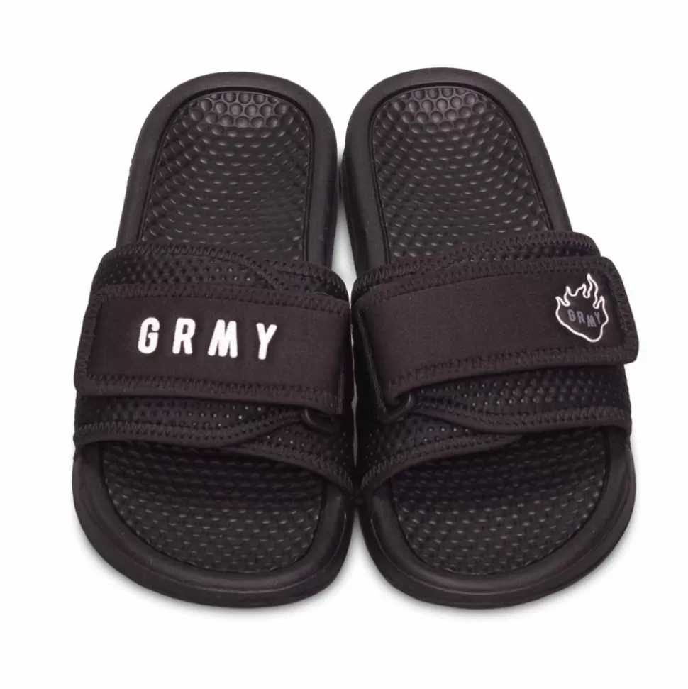 Misc*Grimey "Trespass" Slides - Black - Summer 22