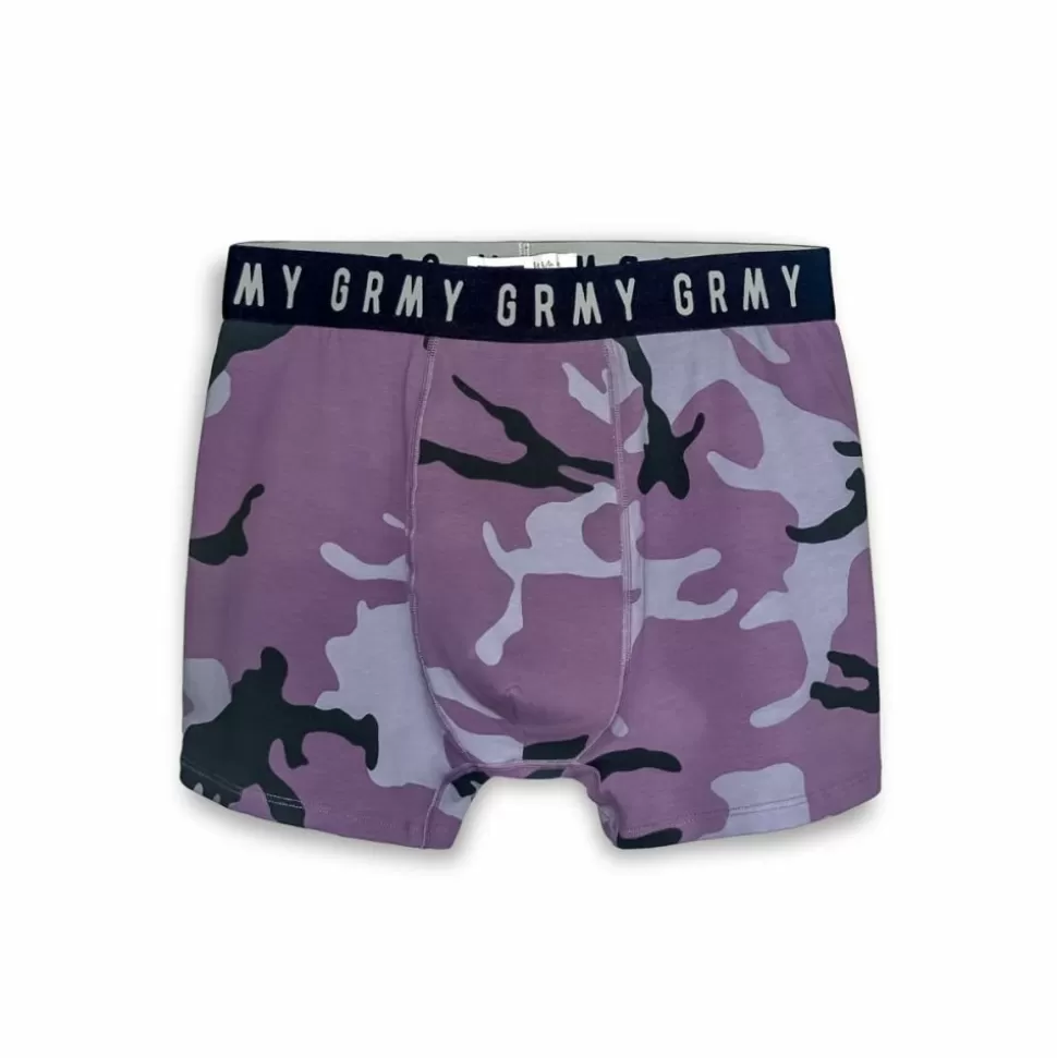 Misc*Grimey Tusker Temple All Over Print Boxer Shorts - Purple - Fw23