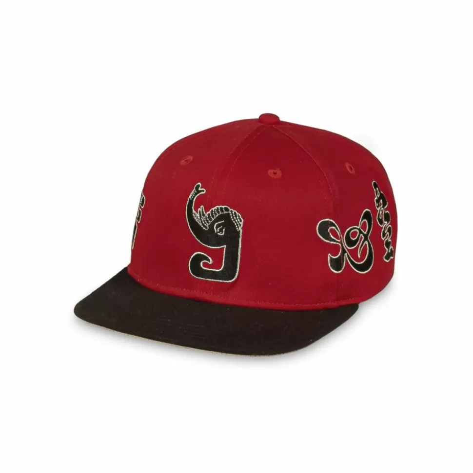 Head Wear*Grimey Tusker Temple Bicolor Snapback Cap - Red - Fw23