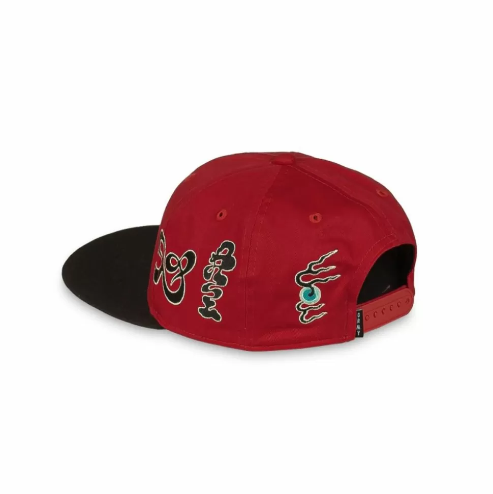 Head Wear*Grimey Tusker Temple Bicolor Snapback Cap - Red - Fw23