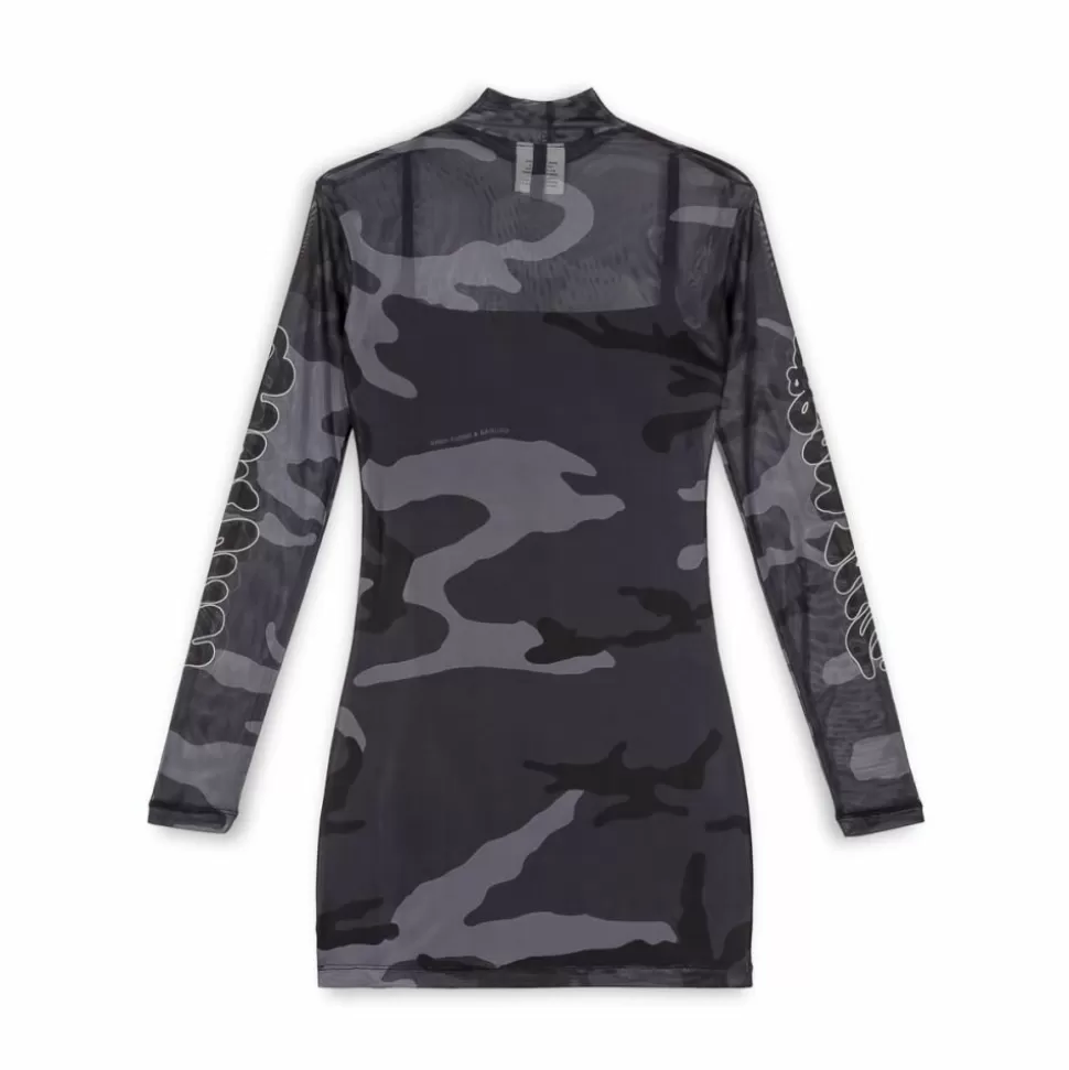 Dresses*Grimey Tusker Temple Micro Mesh Girl Long Sleeve Dress - Black - Fw23