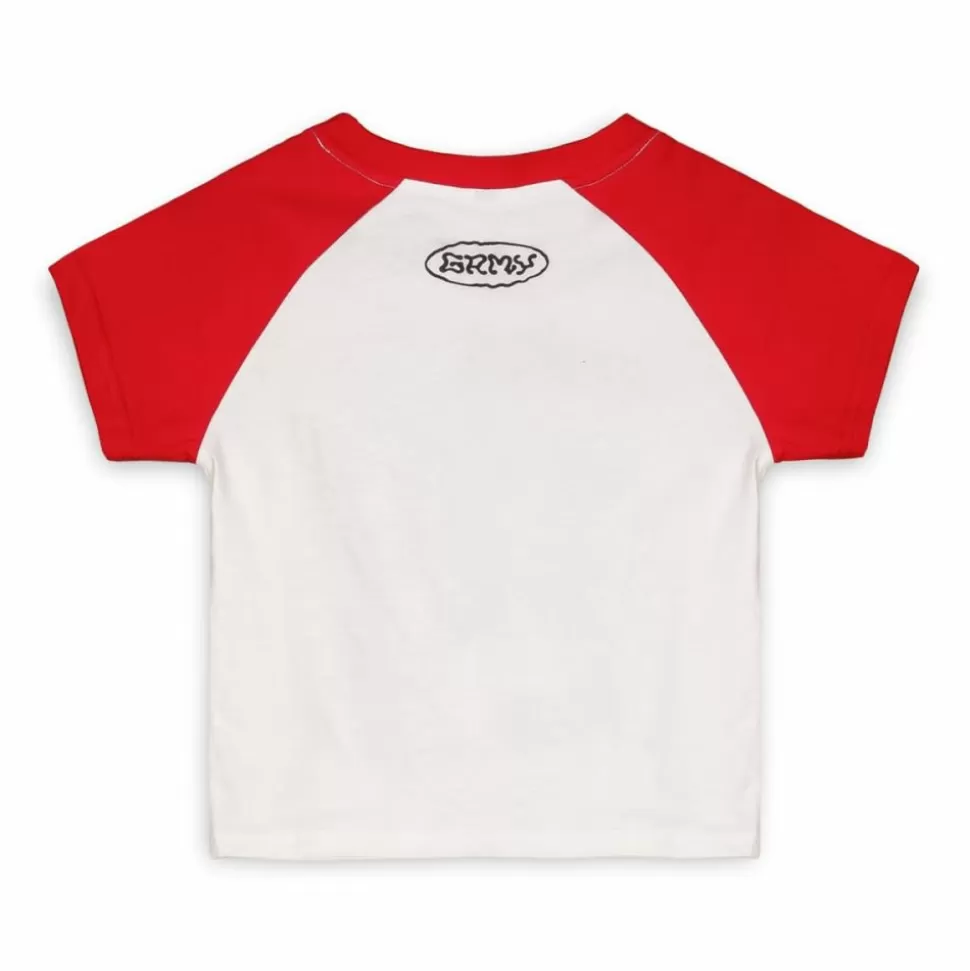 Tees & Tops*Grimey Ufollow Girl Raglan Fitted Top - Red - Spring 23