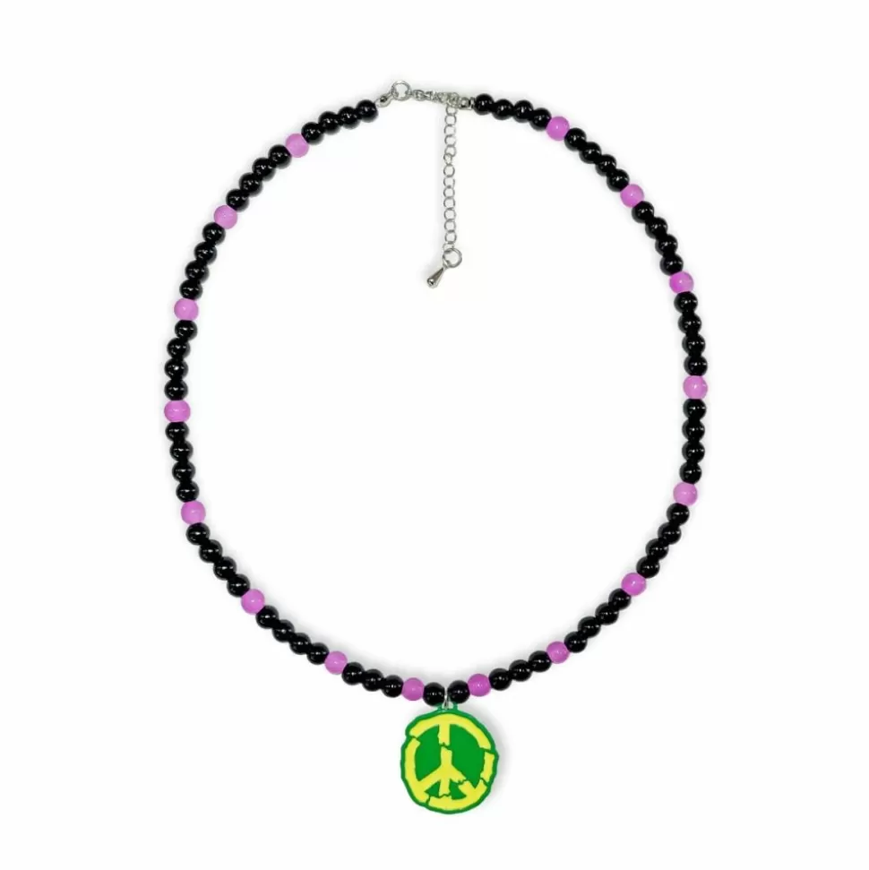 Misc*Grimey Ufollow No Peace Beads Necklace- Black - Spring 23