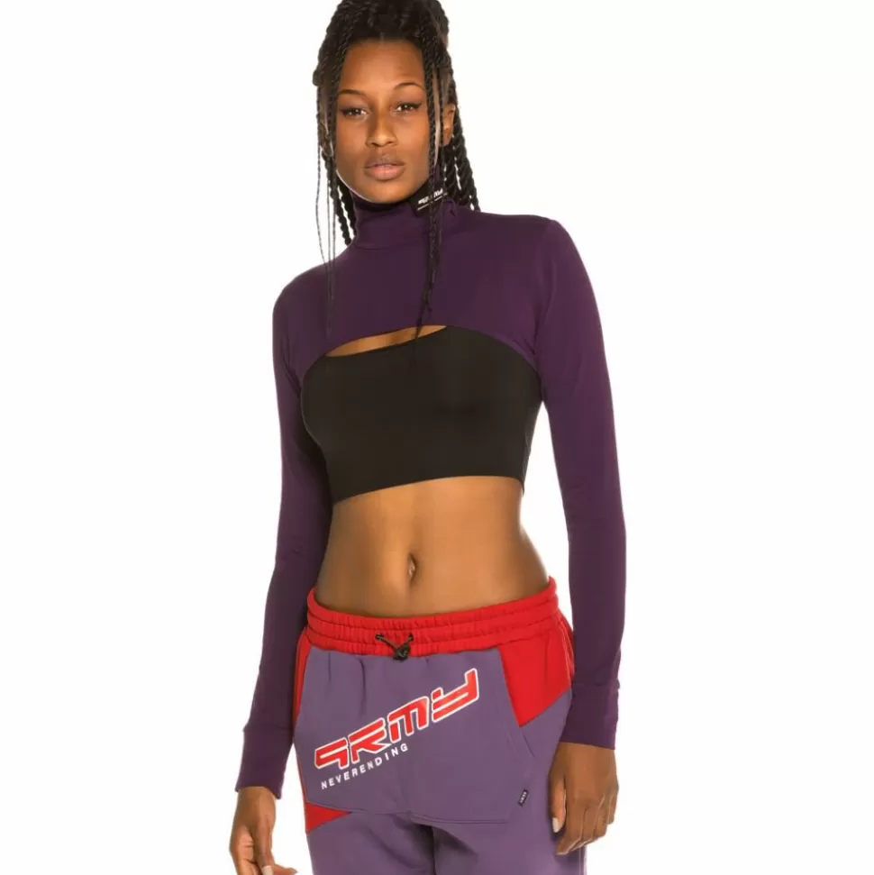 Tees & Tops*Grimey Vostok Girl Long Sleeve Crop Top Fw19 Purple