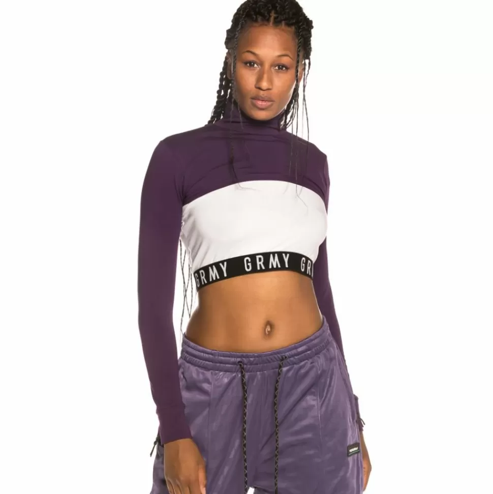 Tees & Tops*Grimey Vostok Girl Long Sleeve Crop Top Fw19 Purple