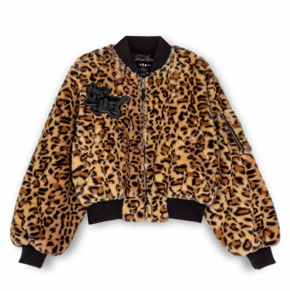 Coats*Grimey "Westbound" Fur Girl Bomber Jacket - Leopard - Fall 22