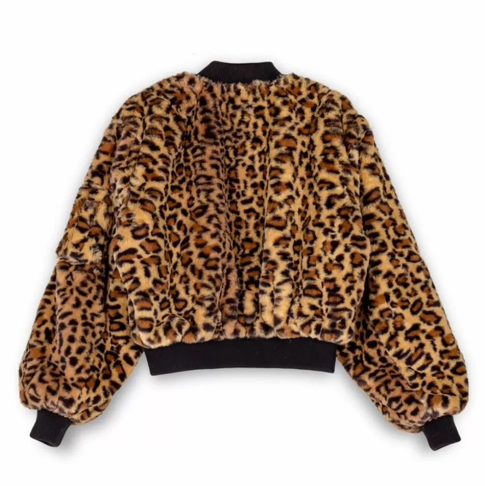 Coats*Grimey "Westbound" Fur Girl Bomber Jacket - Leopard - Fall 22