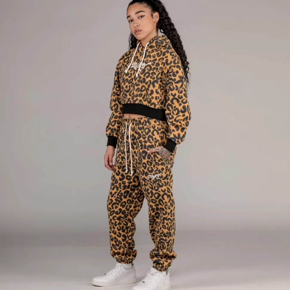 Sweatshirts*Grimey "Wetbound" Girl Crop Hoodie - Leopard - Fall 22