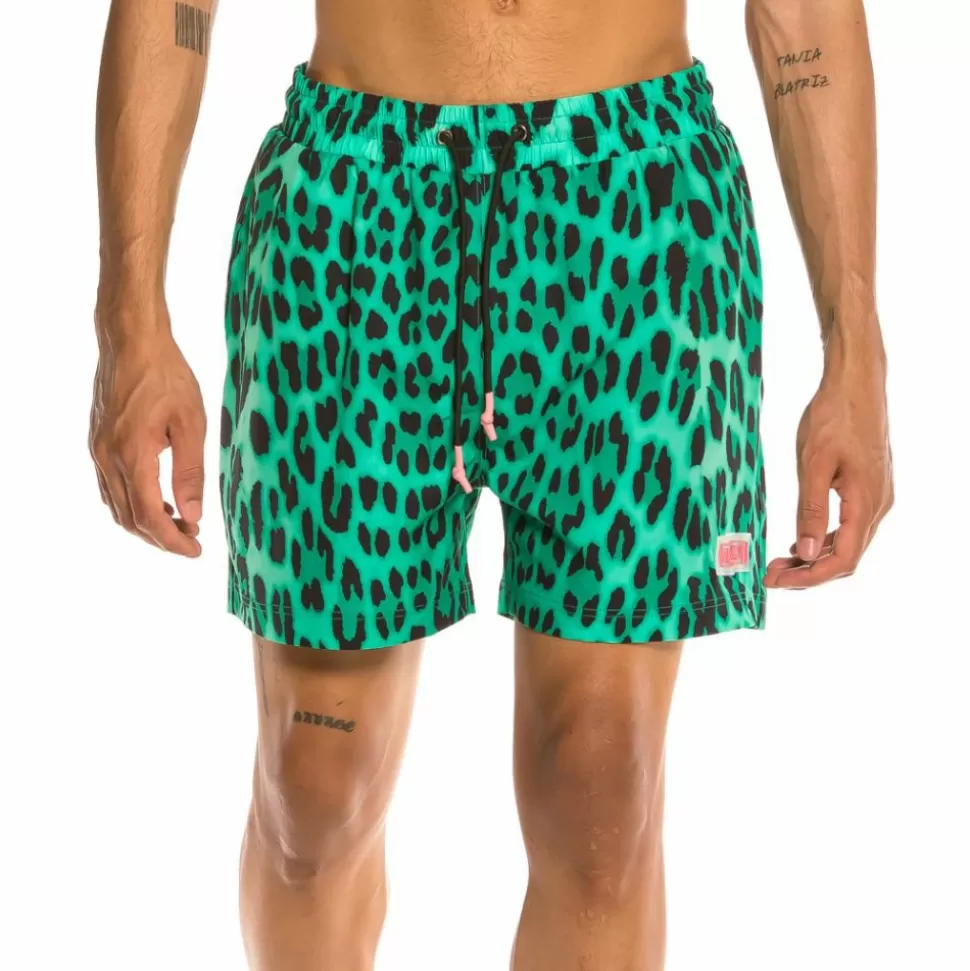 Swimwear*Grimey Yanga Swimming Shorts Leopard Ss20 Green