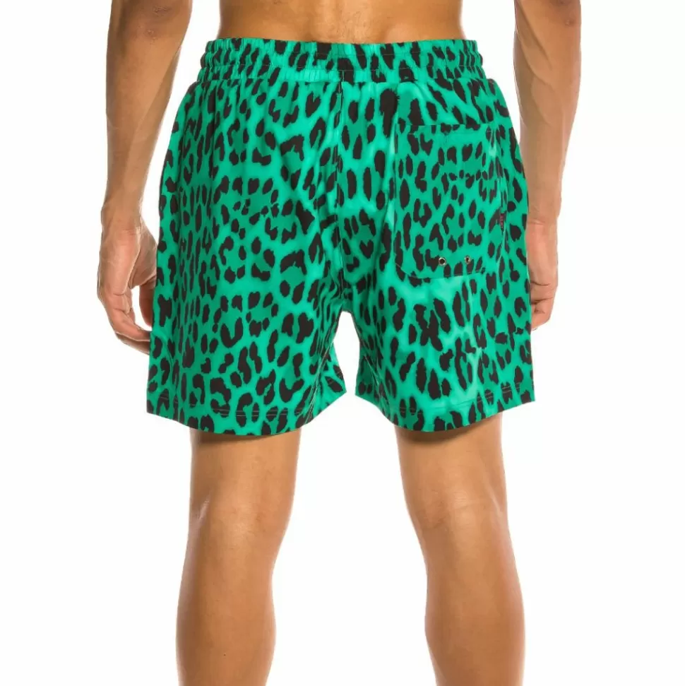 Swimwear*Grimey Yanga Swimming Shorts Leopard Ss20 Green