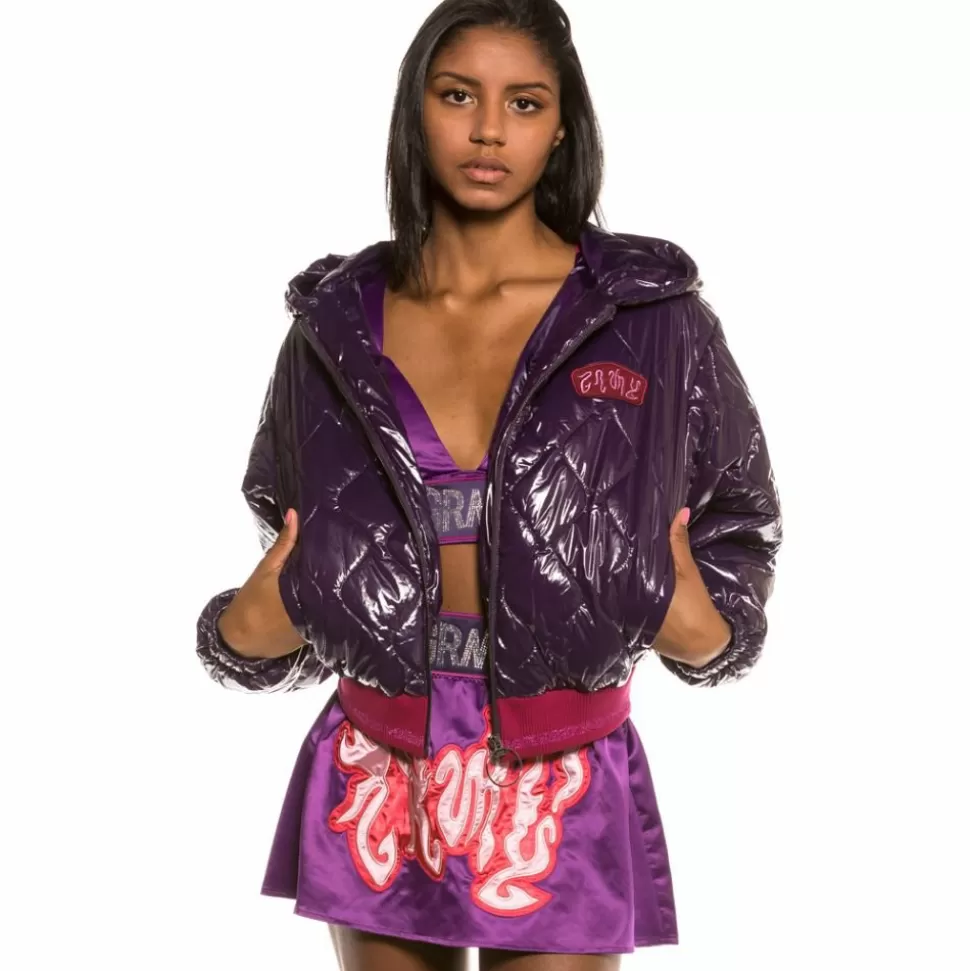 Coats*Grimey Yoga Fire Bomber Jacket Fw20 Purple