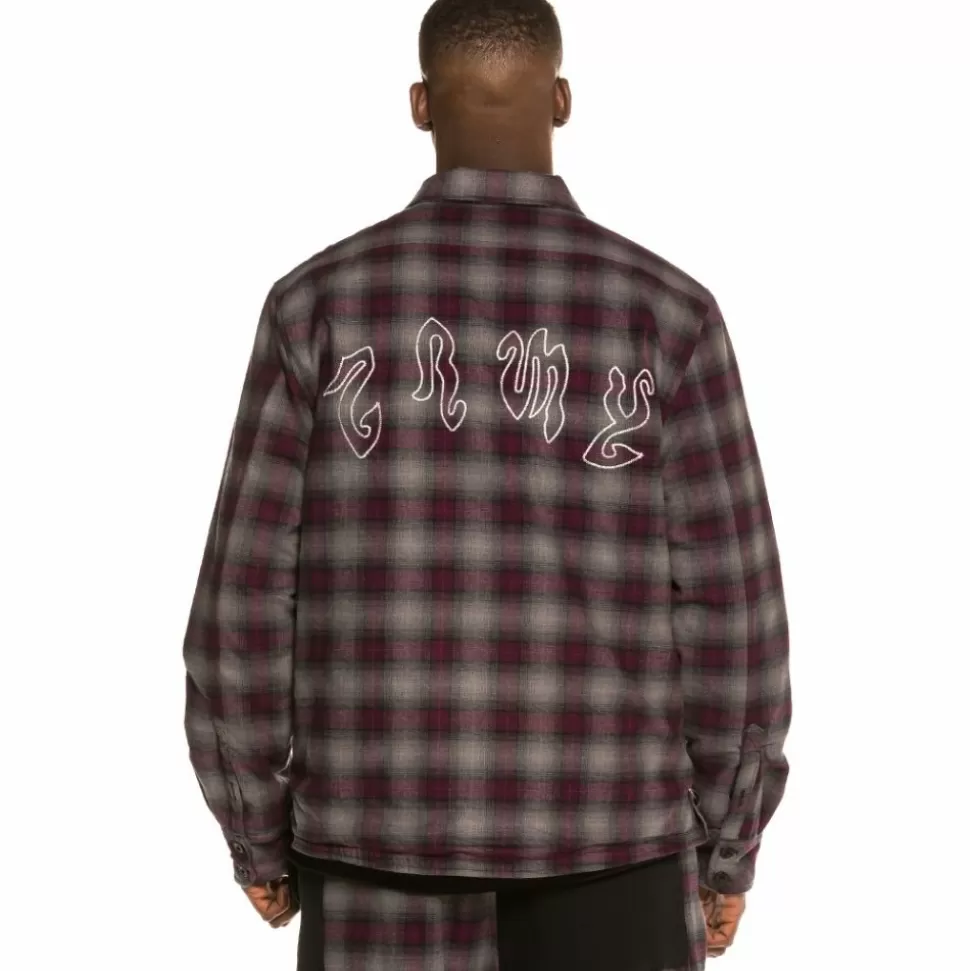 Shirts*Grimey Yoga Fire Padded Flannel Long Sleeve Shirt Fw20 Black