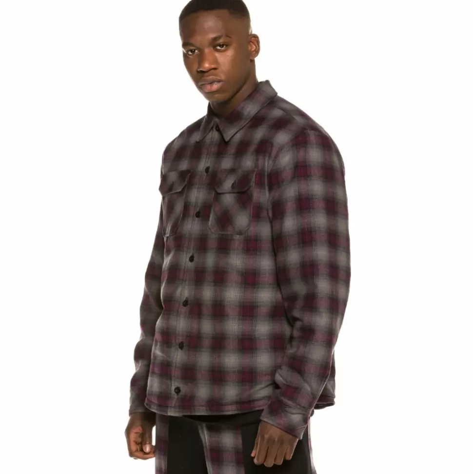 Shirts*Grimey Yoga Fire Padded Flannel Long Sleeve Shirt Fw20 Black