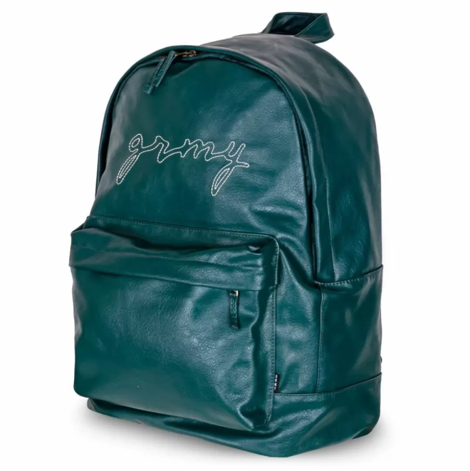 Recycled*Grimey Mochila "I Am" Pu Leather - Fall 22 - Green