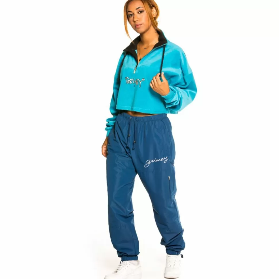 Women Outfits*Grimey Pack Crop Sweatahirt + Track Pant "Martinica / Gem Cutting" - Blue/Navy - Fall 21