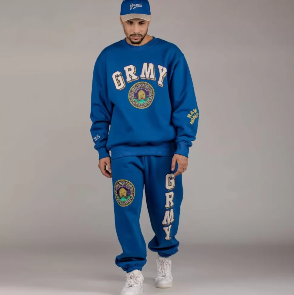 Outfits*Grimey Pack Pant + Crewneck "Hive" Heavyweight - Blue - Fall 22