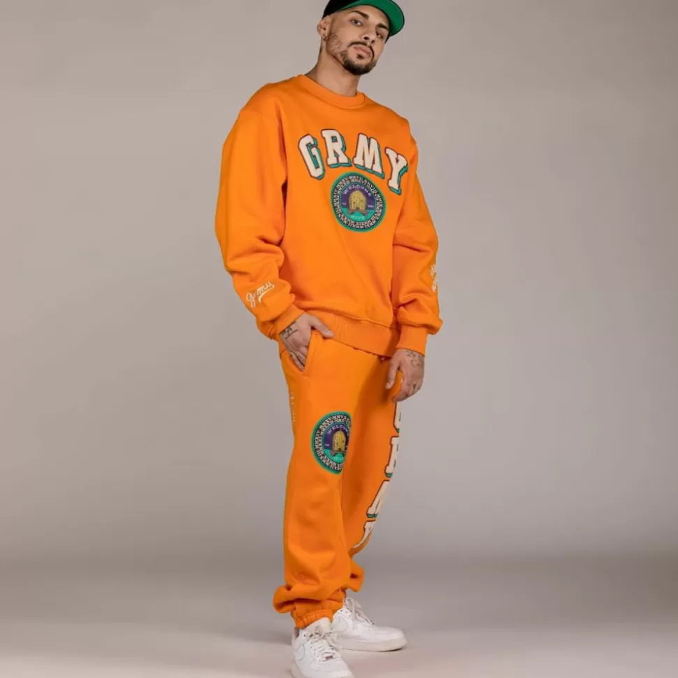 Outfits*Grimey Pack Pant + Crewneck "Hive" Heavyweight - Orange - Fall 22