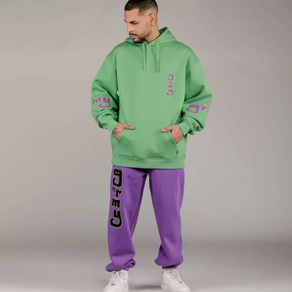 Outfits*Grimey Pack Pant + Hoodie "Lust Mantra" - Purple/Green - Fall 22