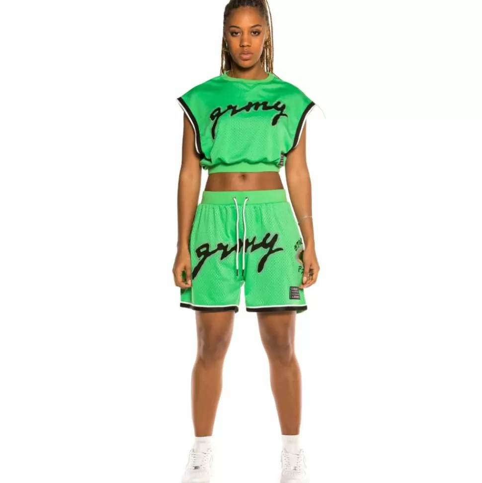 Women Outfits*Grimey Pack Sweatshort + Top "Strange Fruit" Mesh - Green - Spring 21
