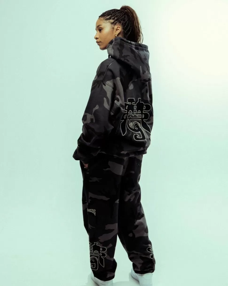 Pants*Grimey Panalon Chandal All Over Print Tusker Temple - Black - Fw23