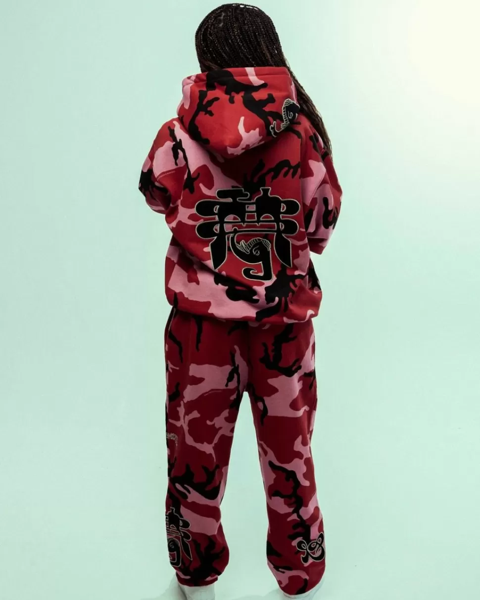 Pants*Grimey Pantalon Chandal All Over Print Tusker Temple - Red - Fw23