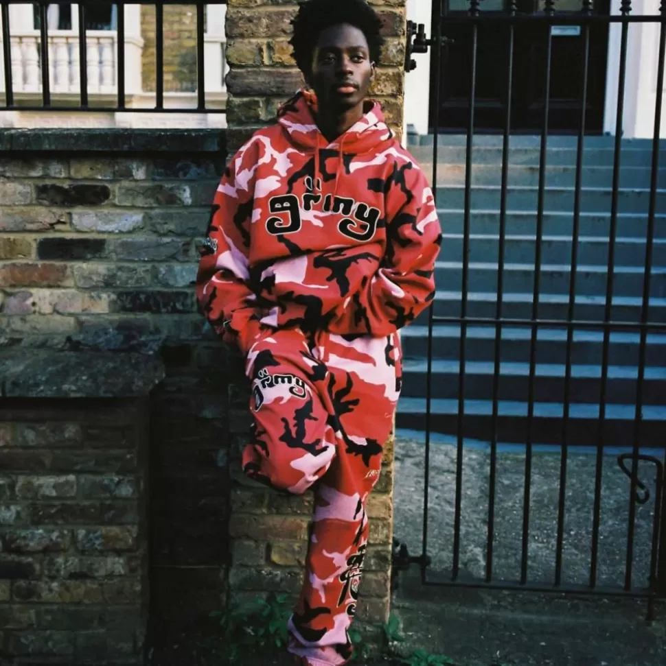 Pants*Grimey Pantalon Chandal All Over Print Tusker Temple - Red - Fw23